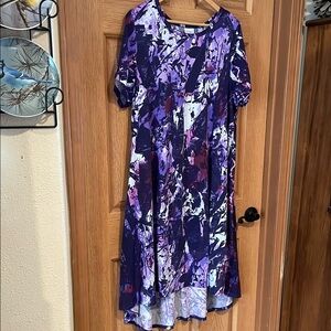 Elegant Purple Abstract Women's Dress